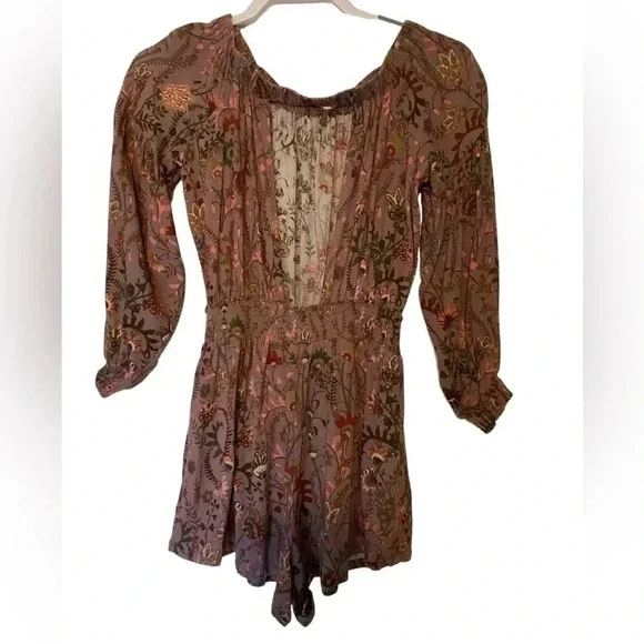 Free People Romper purple paisley boho - Picture 3 of 5